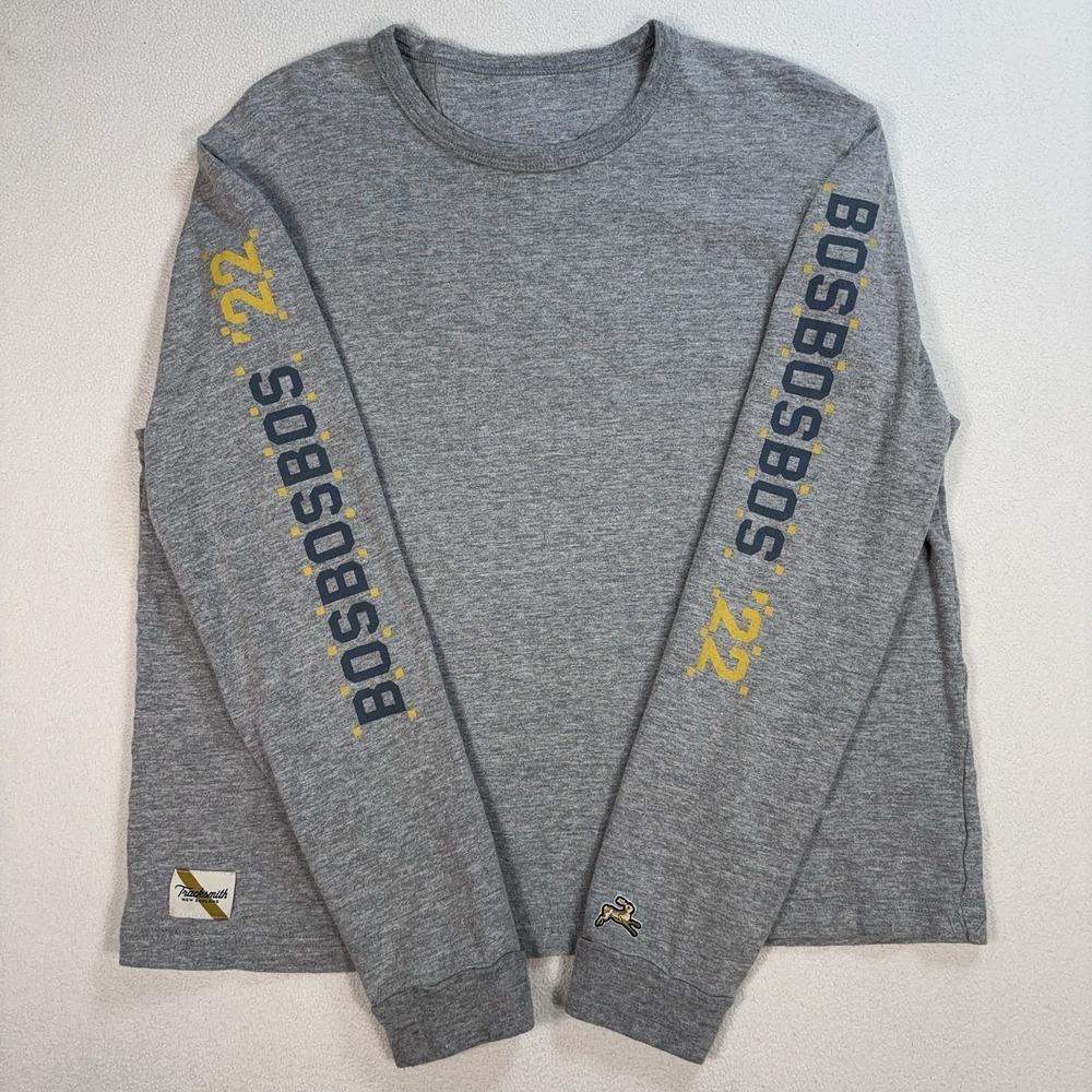 Tracksmith‎ Varsity Shirt Men's L* Gray Cotton Logo Crewneck Running Pullover